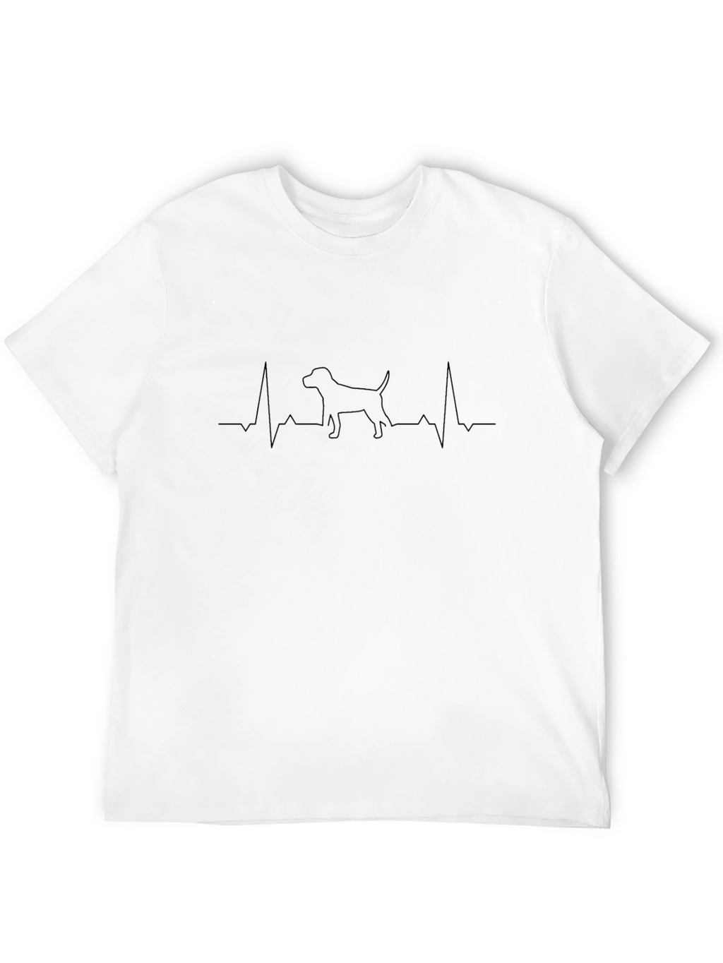 Dog Heartbeat Graphic T-Shirt - Black