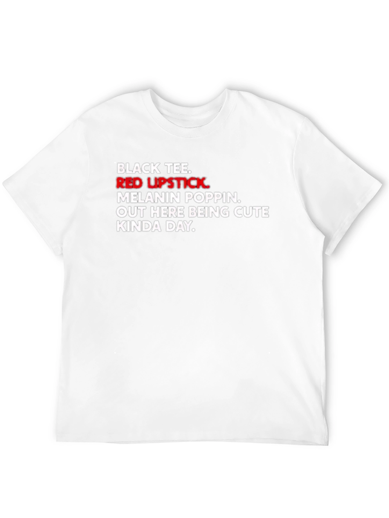 Black Tee with Red Lipstick Graphic