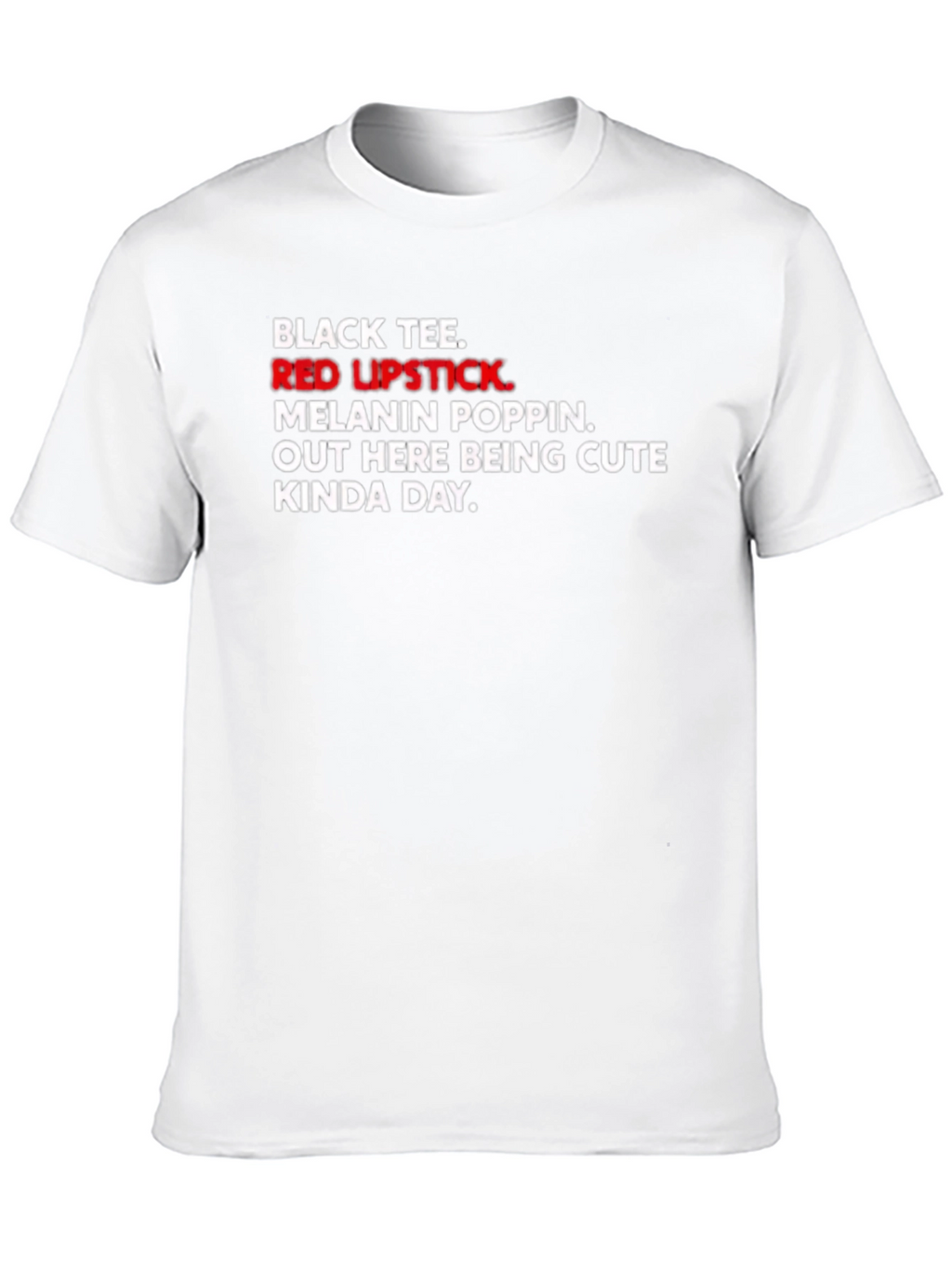 Black Tee with Red Lipstick Graphic