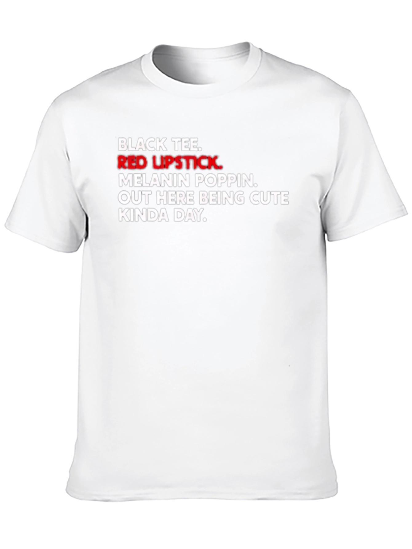 Black Tee with Red Lipstick Graphic