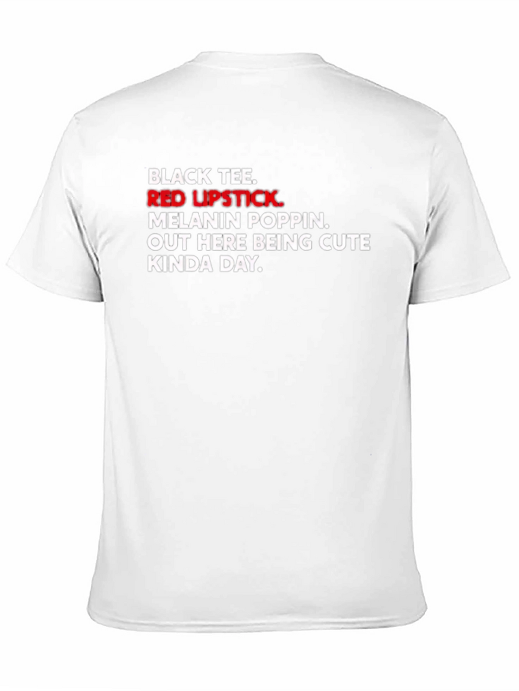 Black Tee with Red Lipstick Graphic