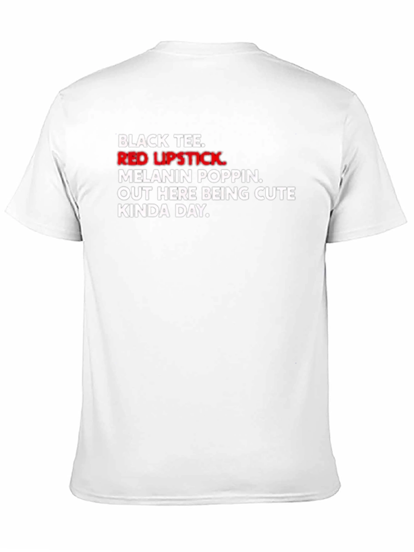 Black Tee with Red Lipstick Graphic