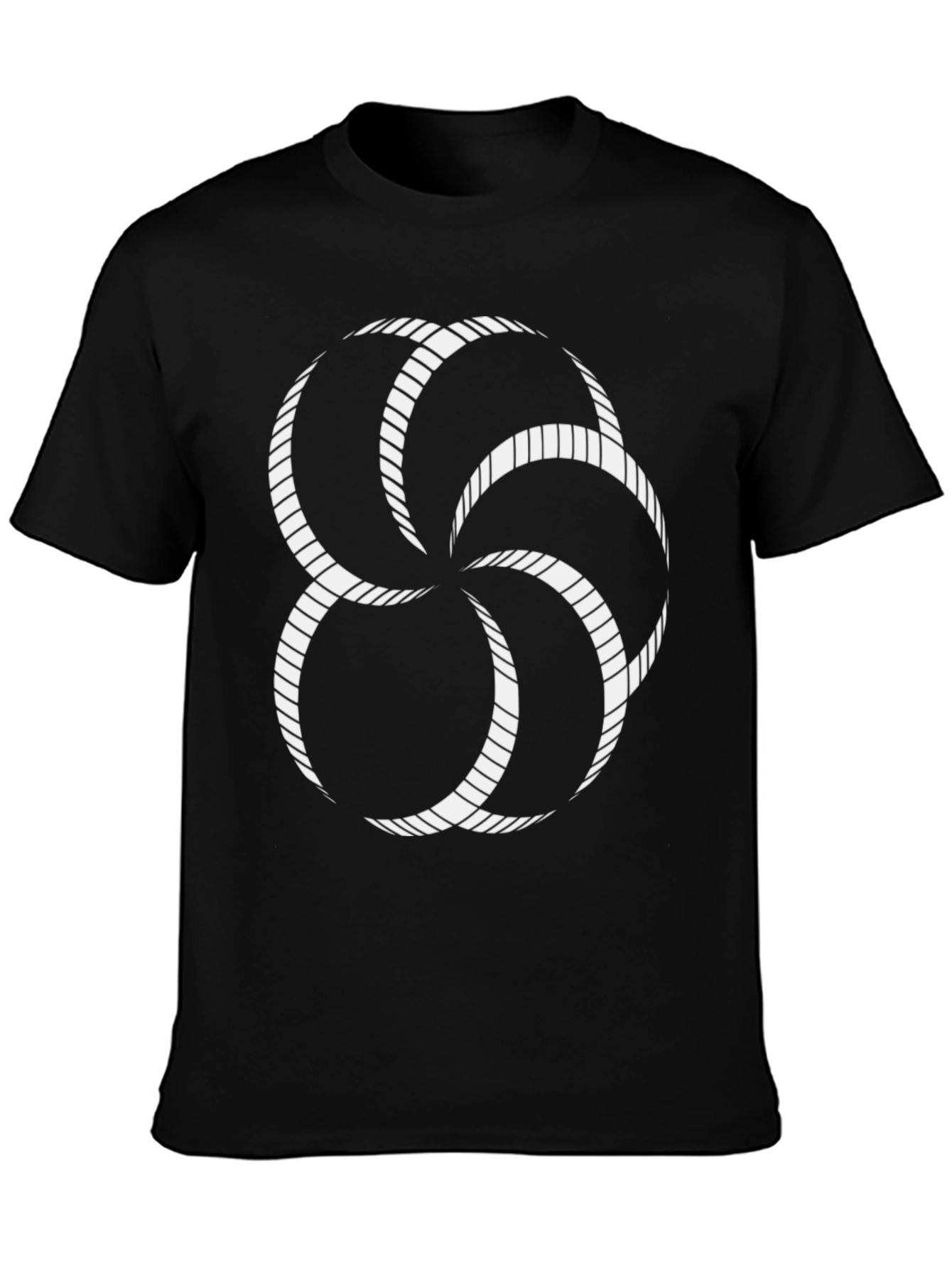 Abstract Geometric Design Black T-Shirt