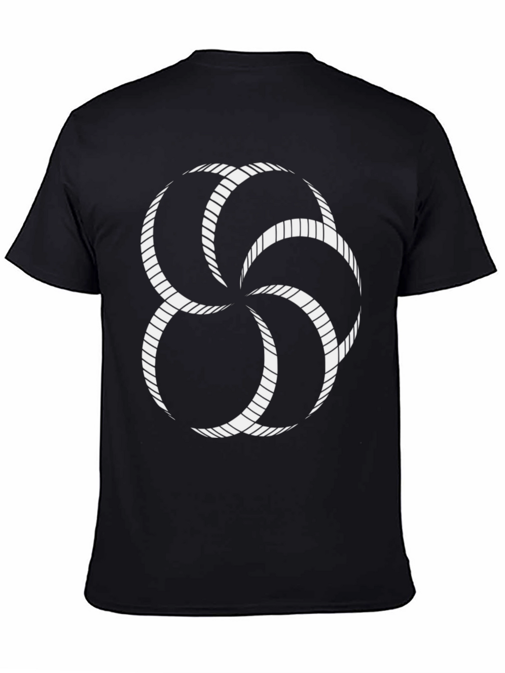 Abstract Geometric Design Black T-Shirt