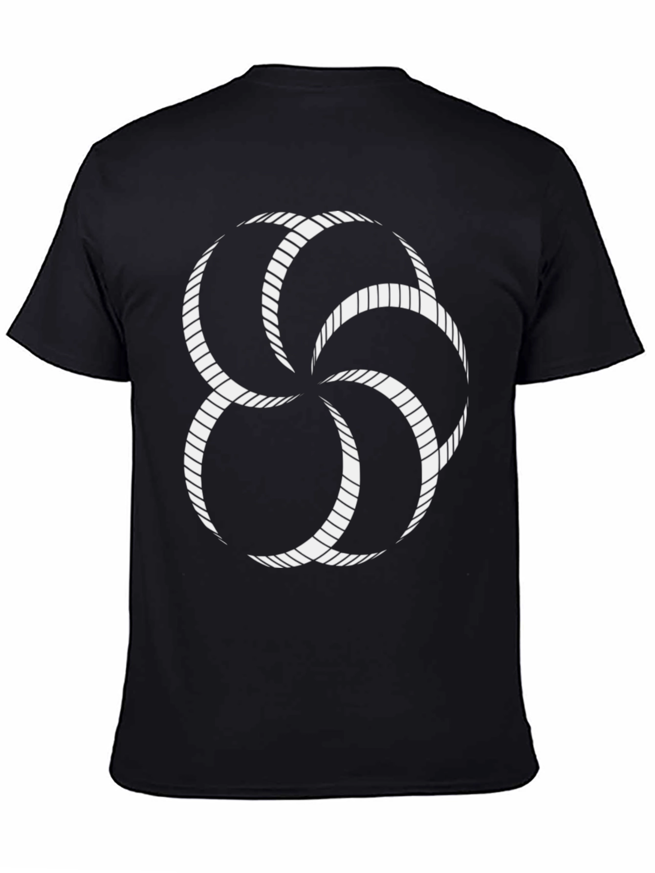 Abstract Geometric Design Black T-Shirt