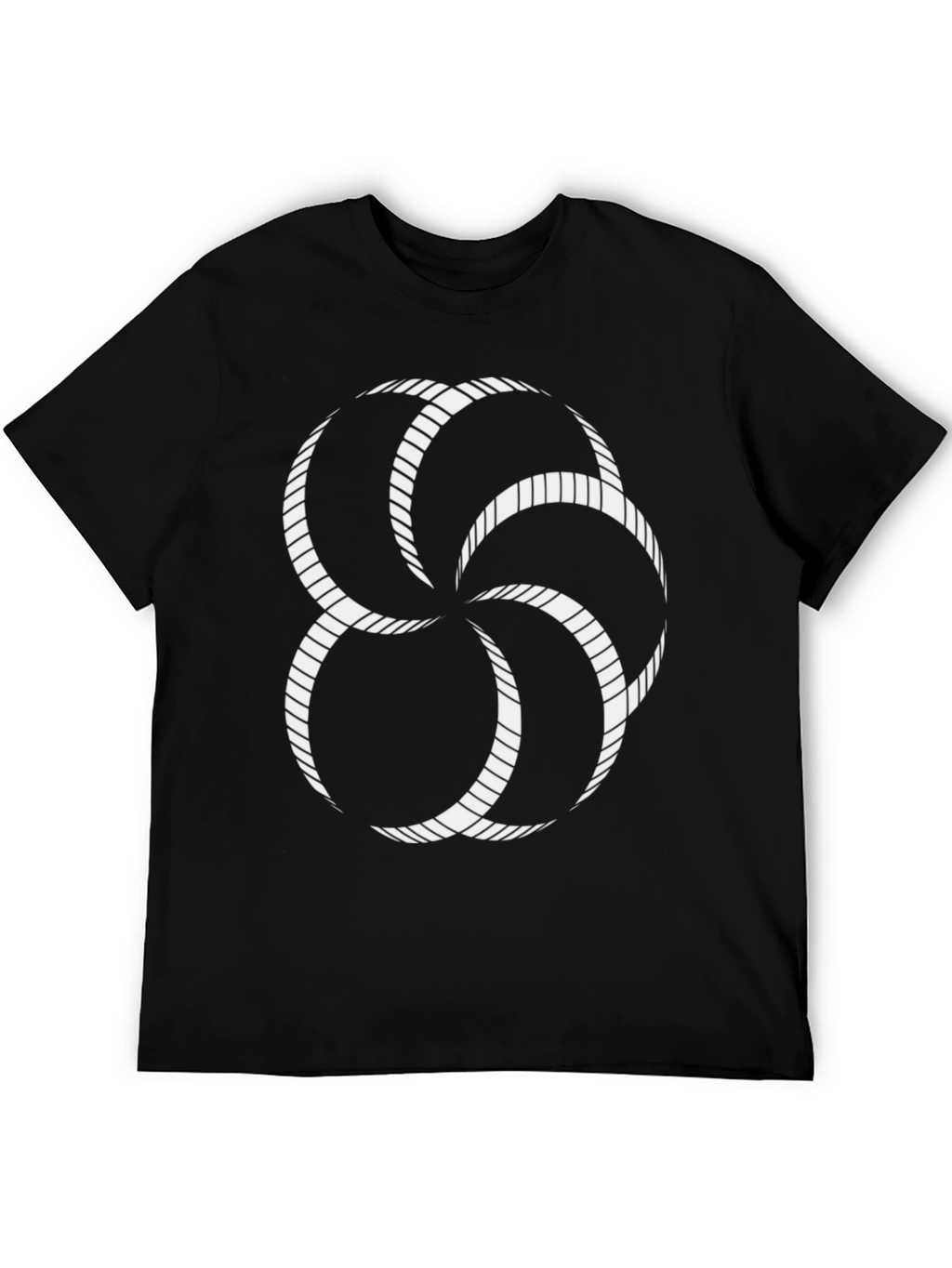 Abstract Geometric Design Black T-Shirt