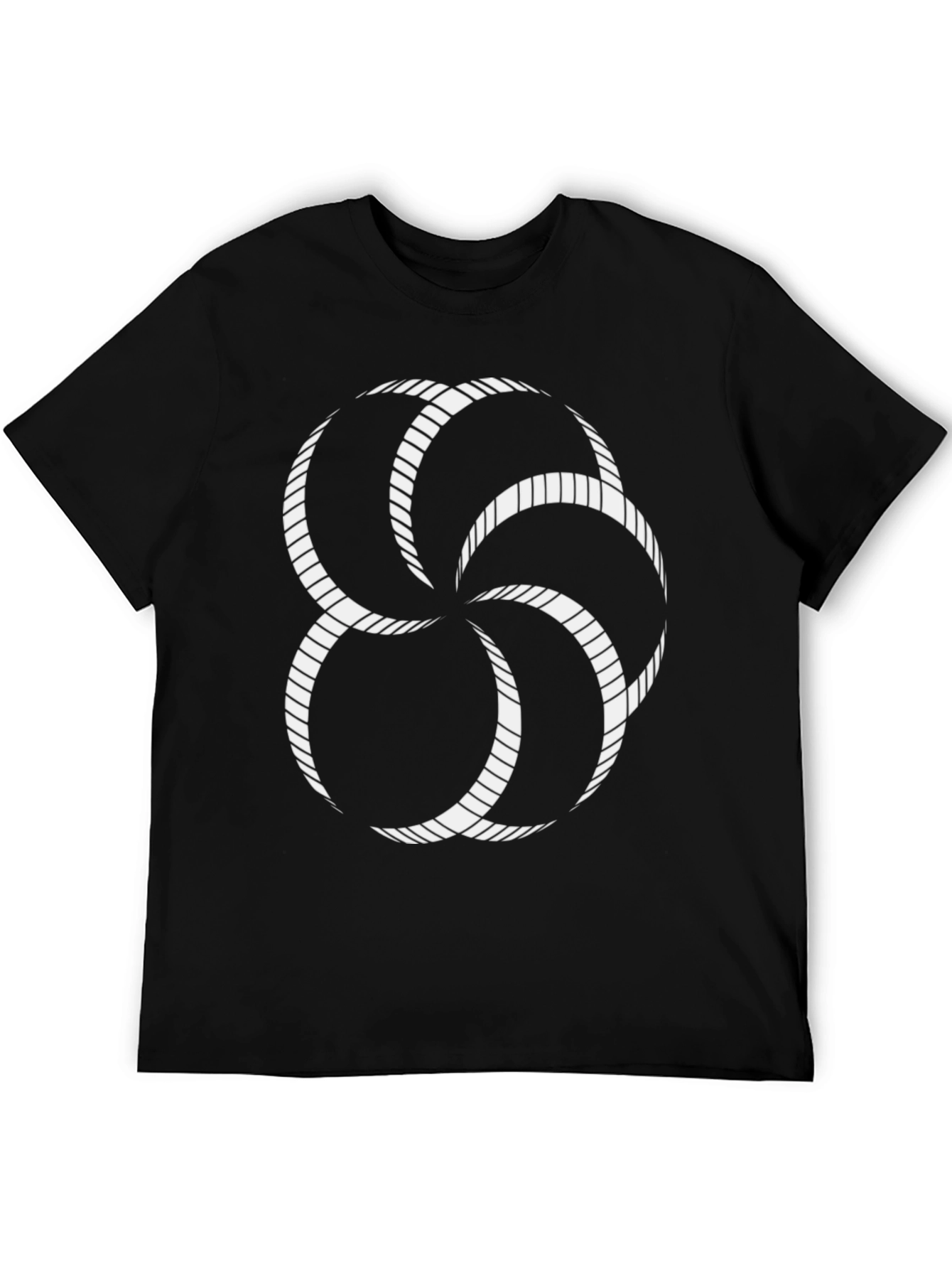 Abstract Geometric Design Black T-Shirt