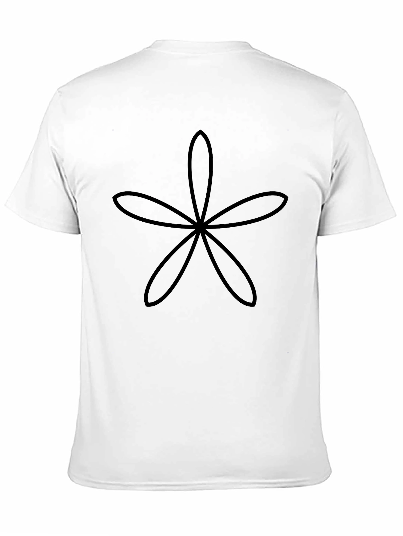 Minimalist Floral Graphic Tee - Black Cotton Blend