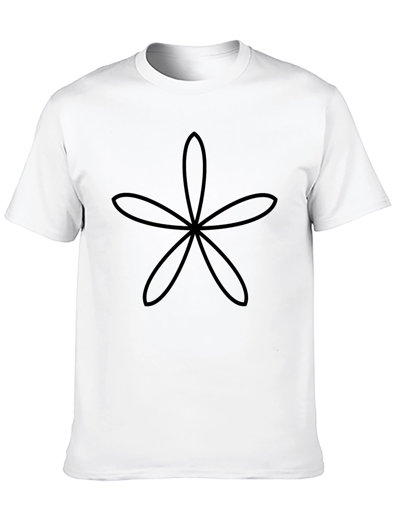 Minimalist Floral Graphic Tee - Black Cotton Blend