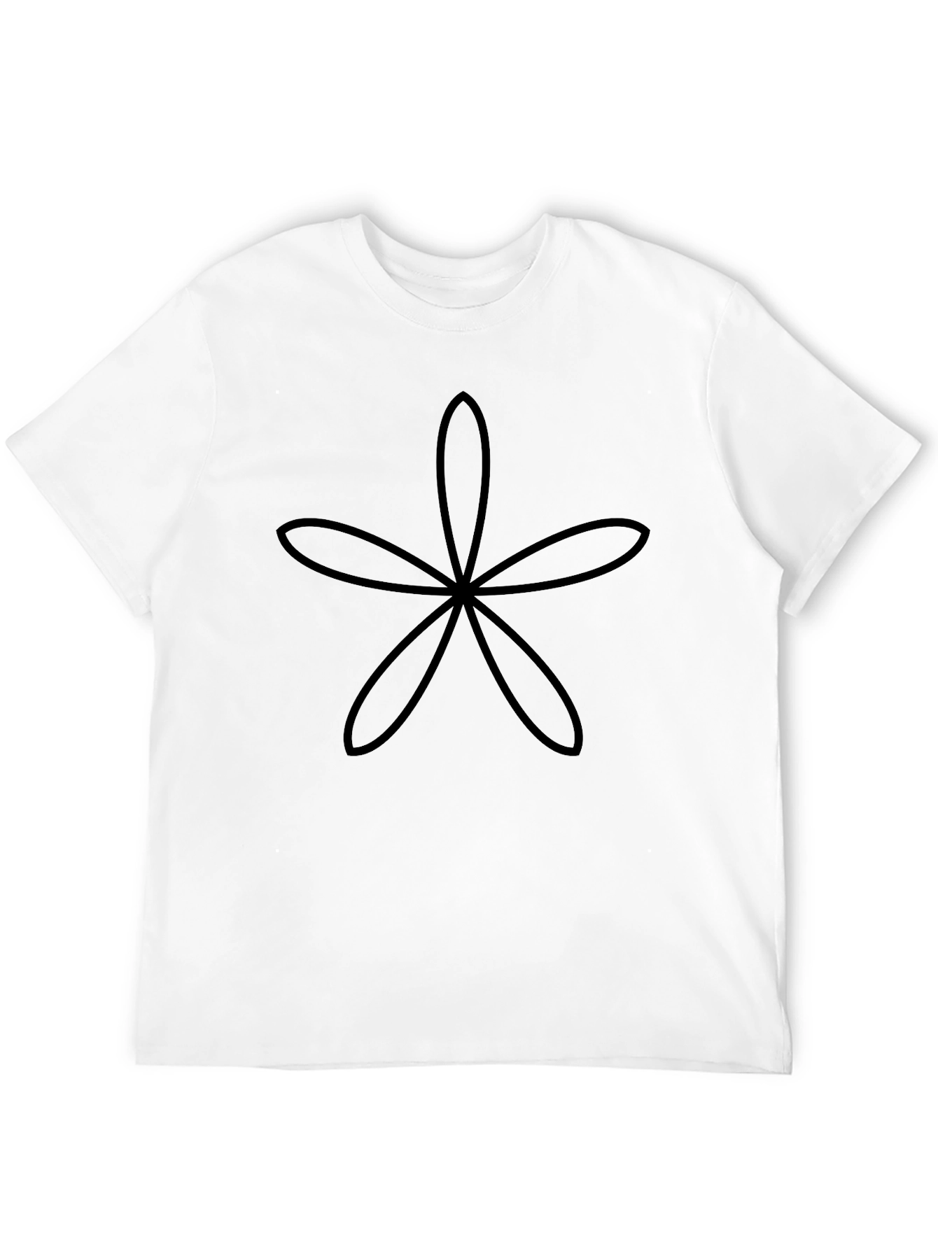 Minimalist Floral Graphic Tee - Black Cotton Blend