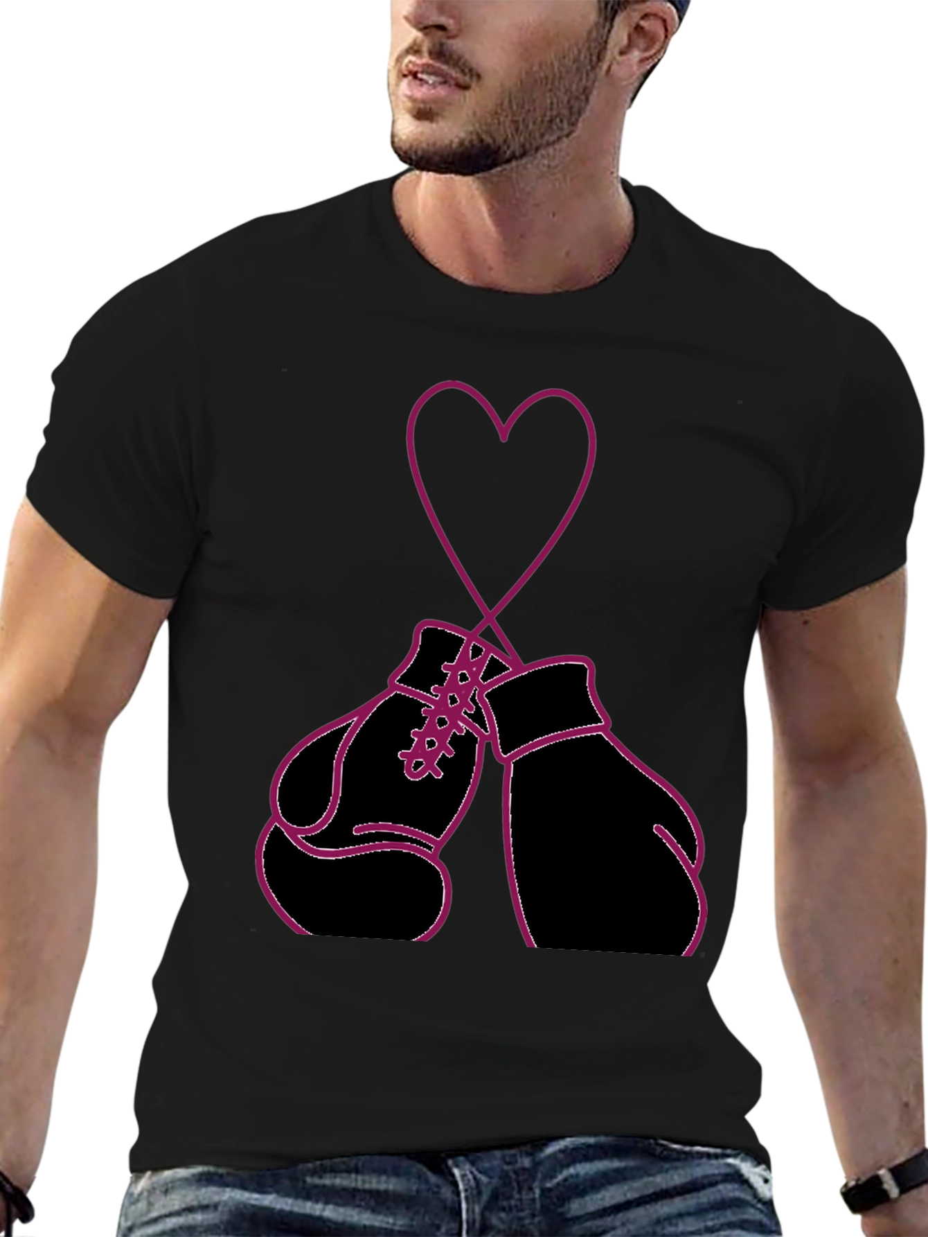 Boxing Glove Heart Graphic Tee -  Fight for Love