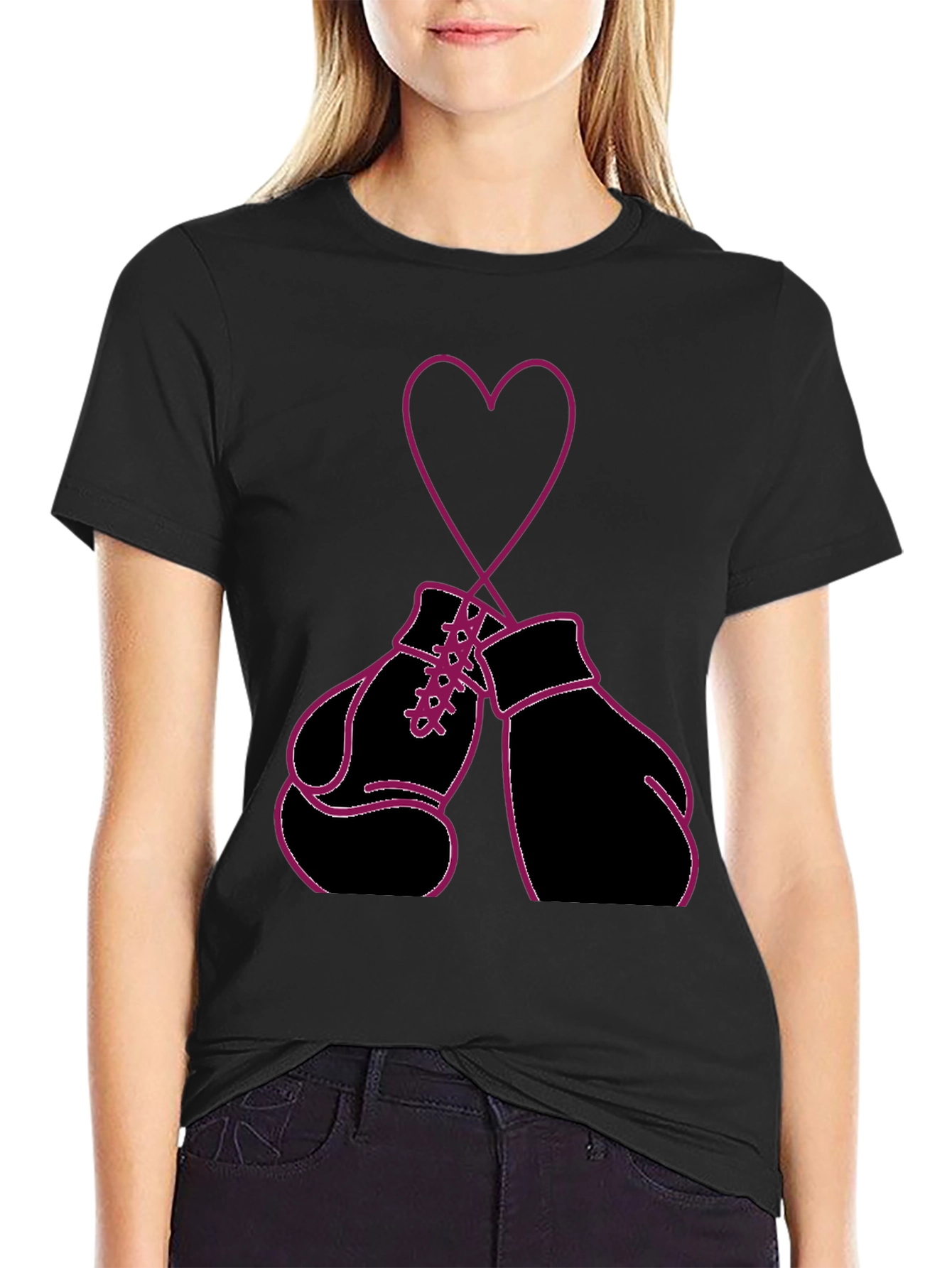 Boxing Glove Heart Graphic Tee -  Fight for Love