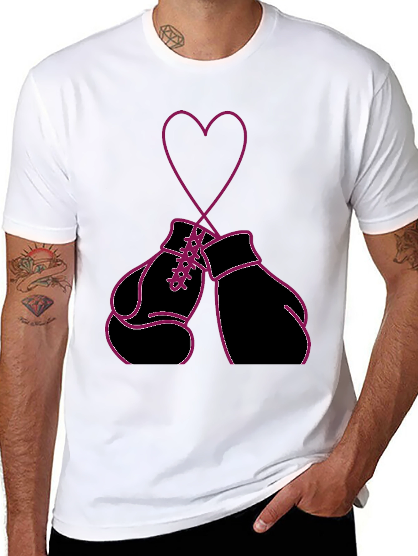 Boxing Glove Heart Graphic Tee -  Fight for Love