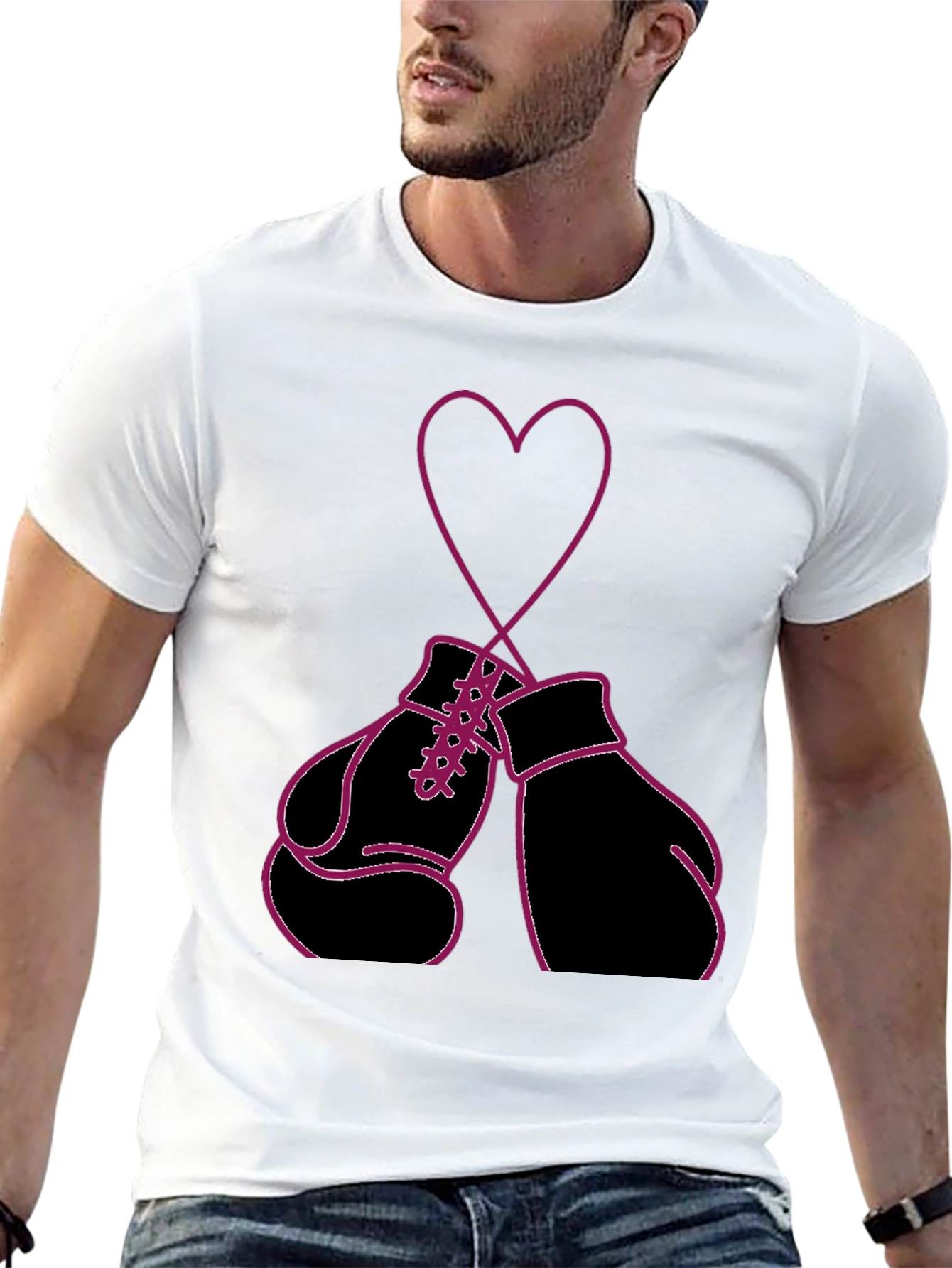 Boxing Glove Heart Graphic Tee -  Fight for Love