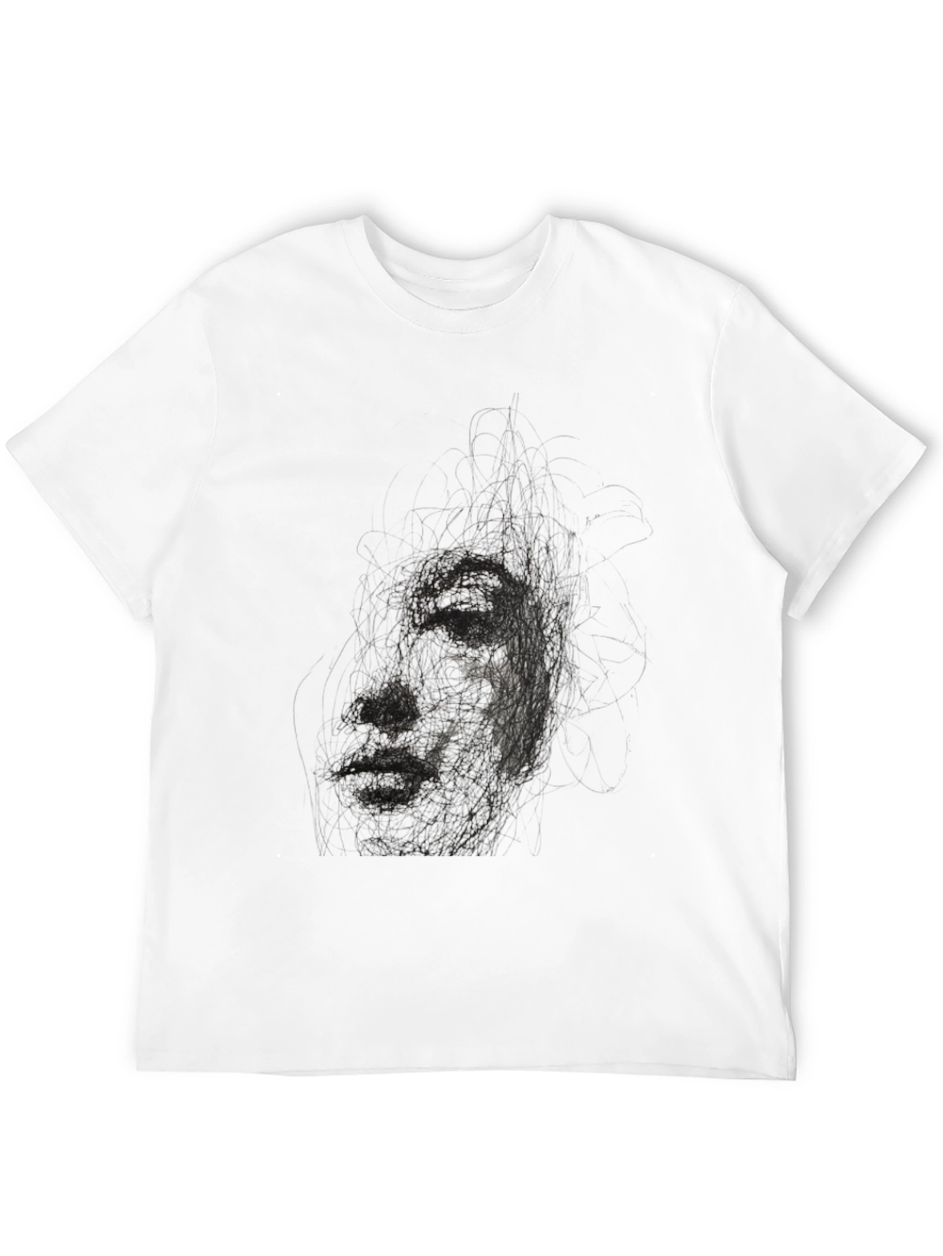 Abstract Face Black T-Shirt - Artistic Graphic Tee