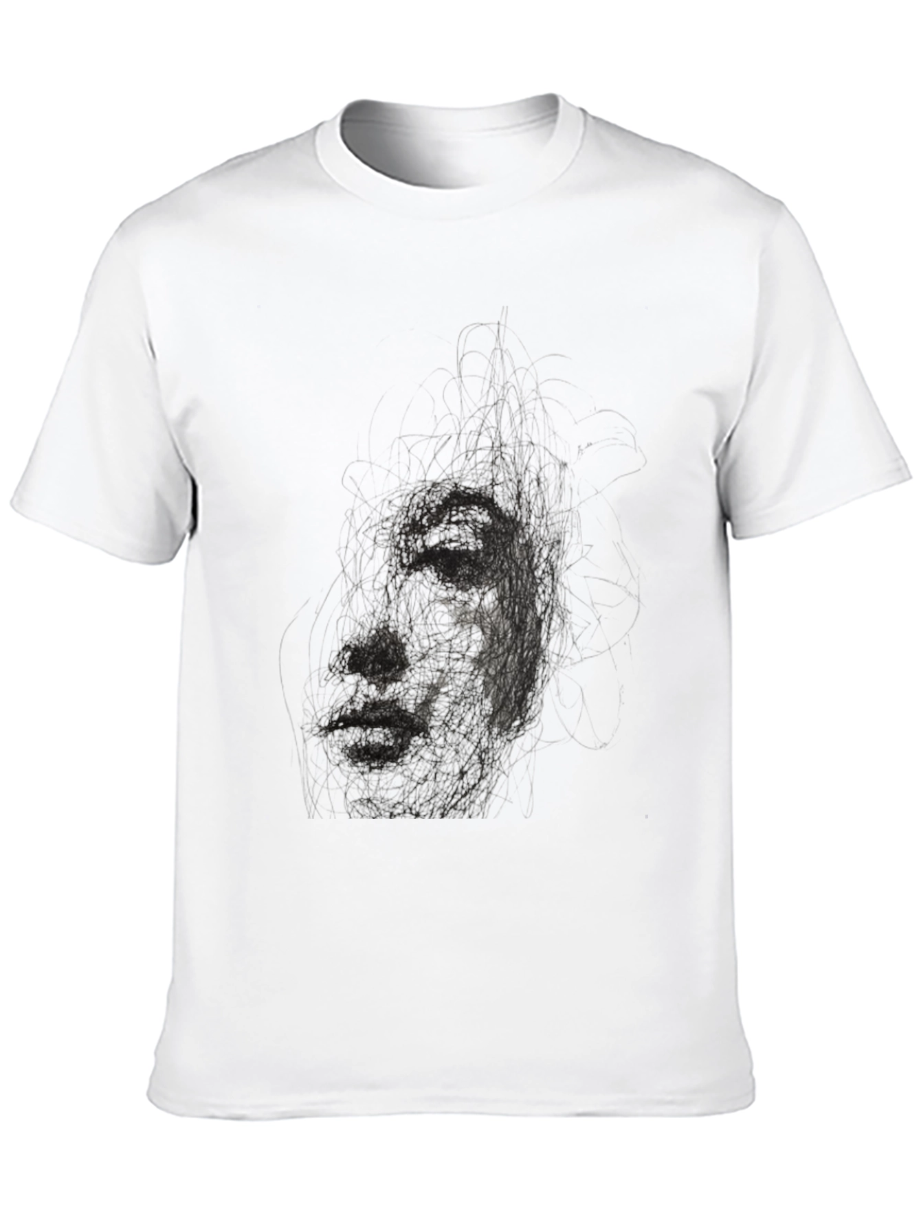 Abstract Face Black T-Shirt - Artistic Graphic Tee