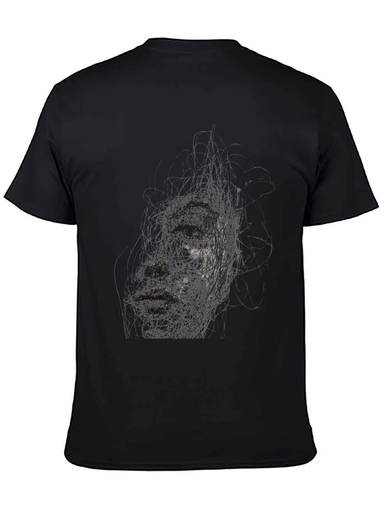 Abstract Face Black T-Shirt - Artistic Graphic Tee