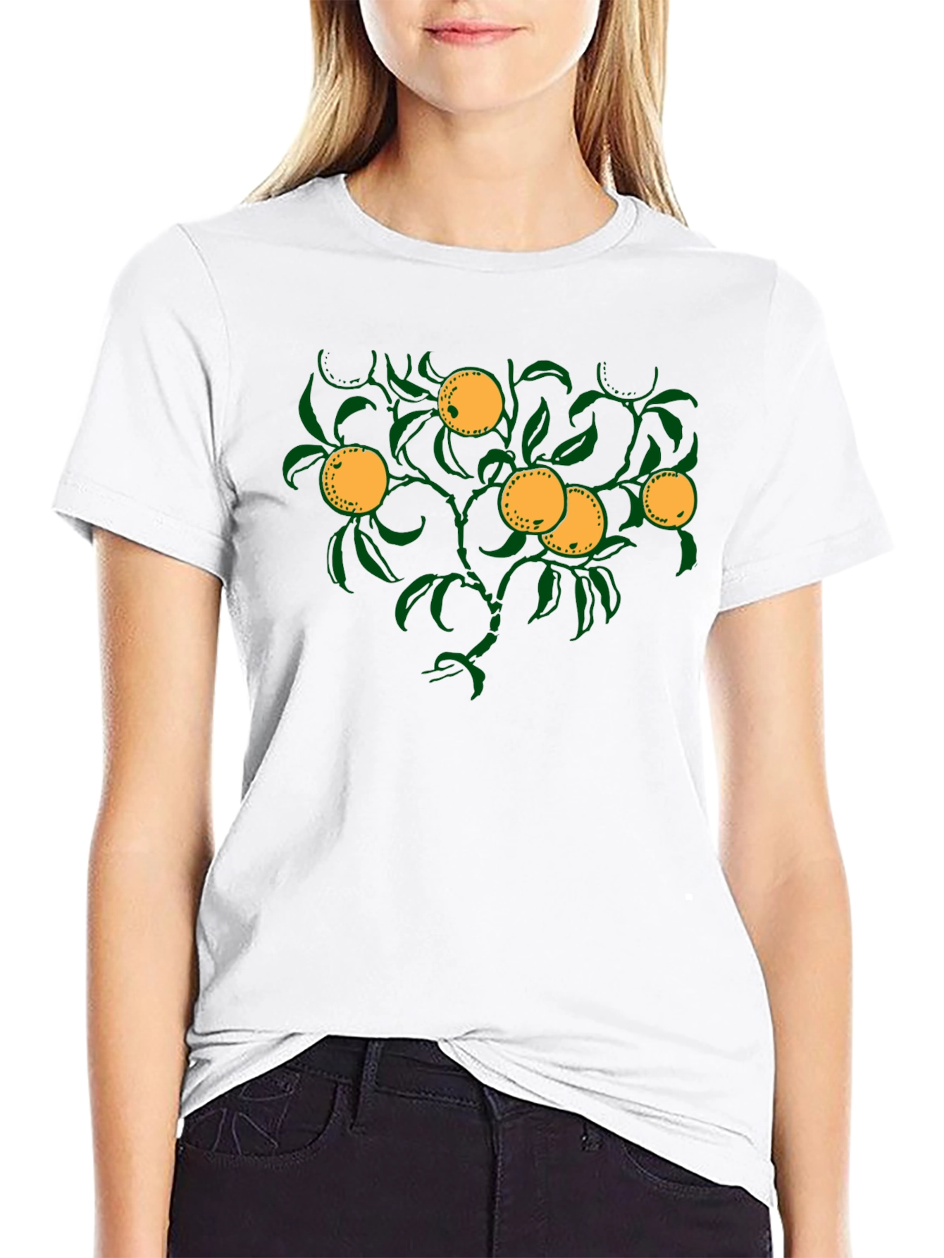 Citrus Tree Graphic Tee - Trendy Fruit Design