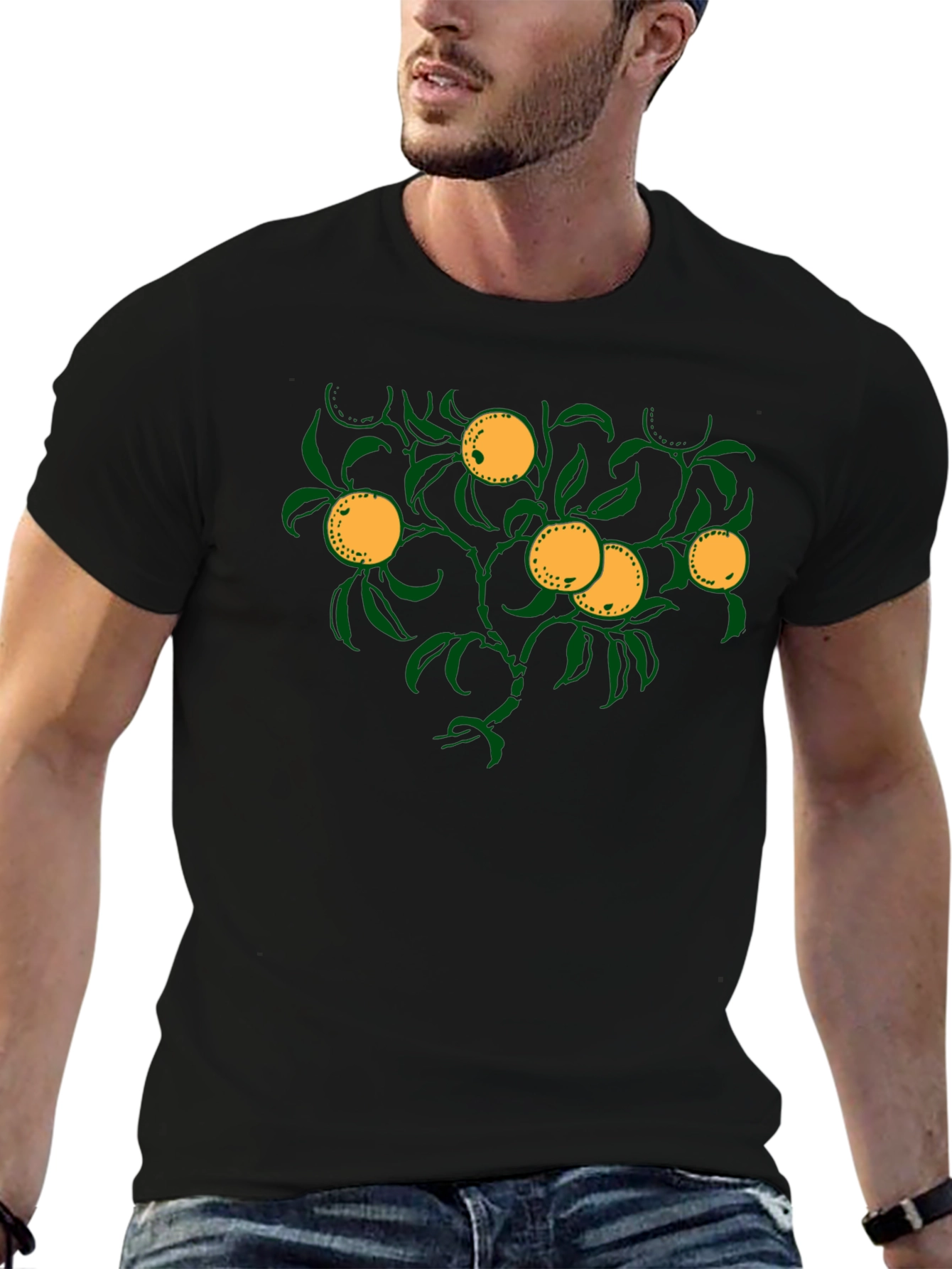 Citrus Tree Graphic Tee - Trendy Fruit Design