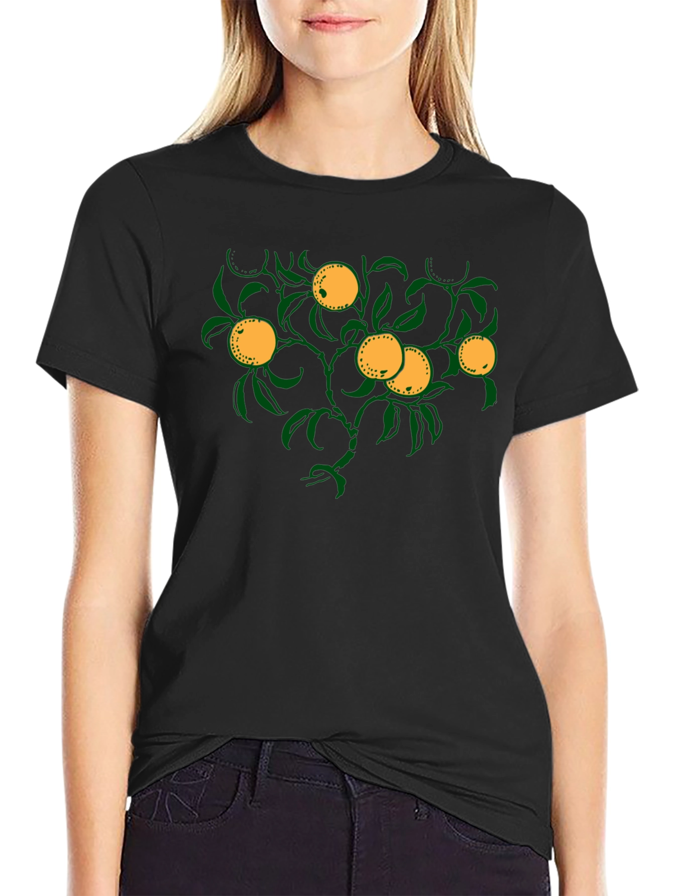 Citrus Tree Graphic Tee - Trendy Fruit Design