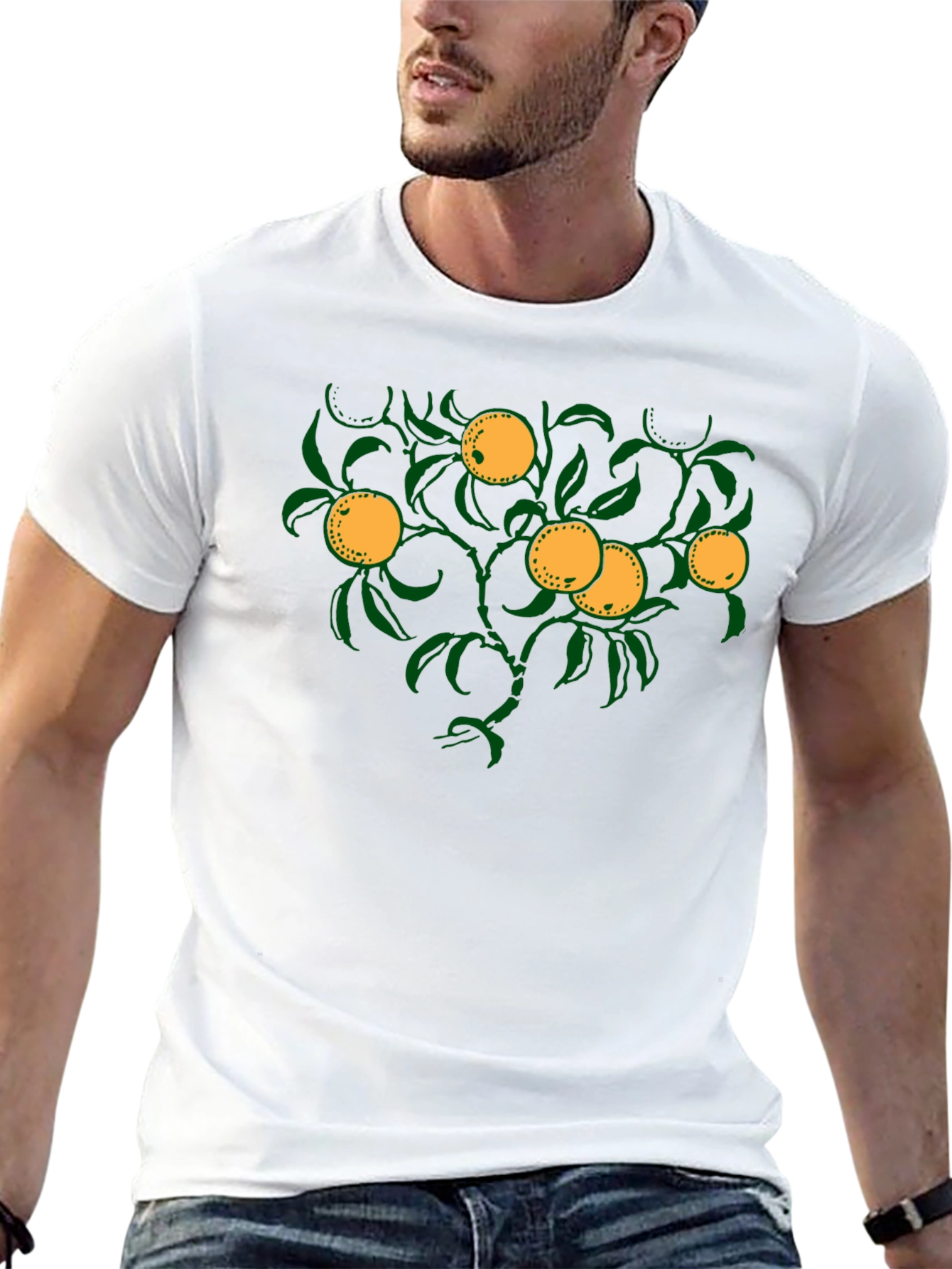 Citrus Tree Graphic Tee - Trendy Fruit Design