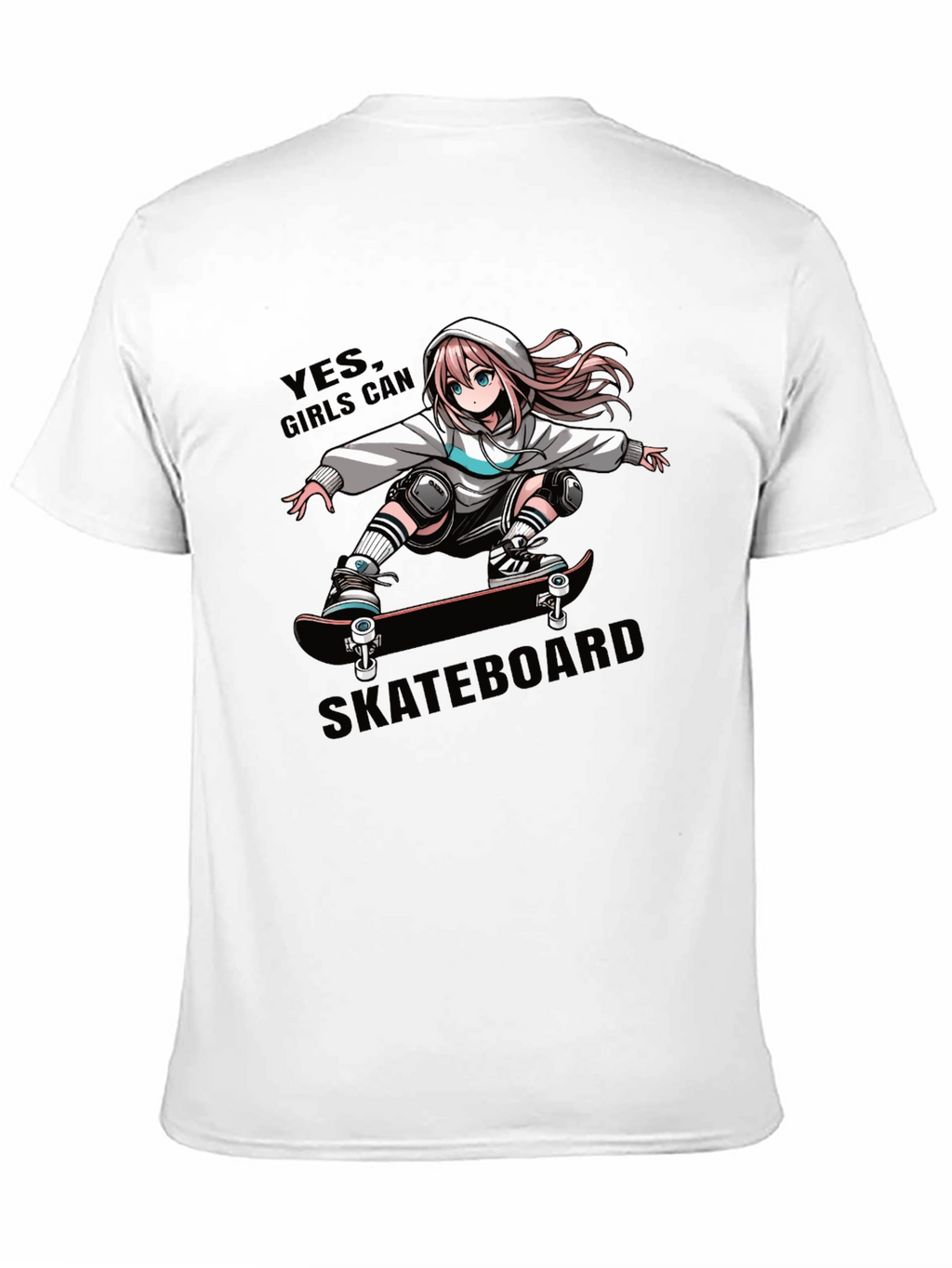 Anime Girl Skateboarder Graphic T-Shirt