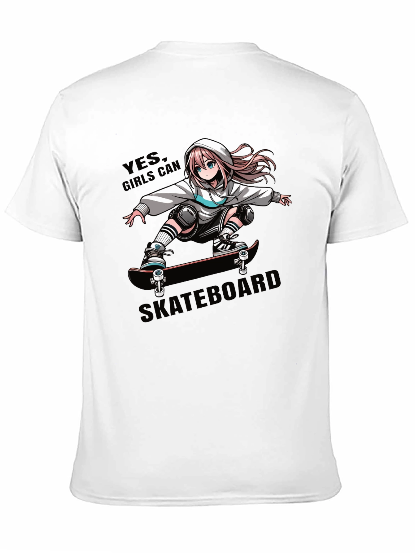 Anime Girl Skateboarder Graphic T-Shirt
