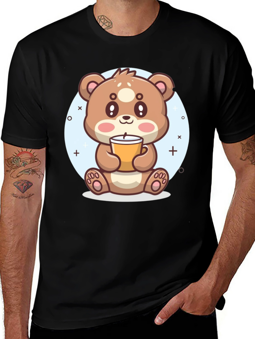 Cute Bear Drinking Coffee T-Shirt