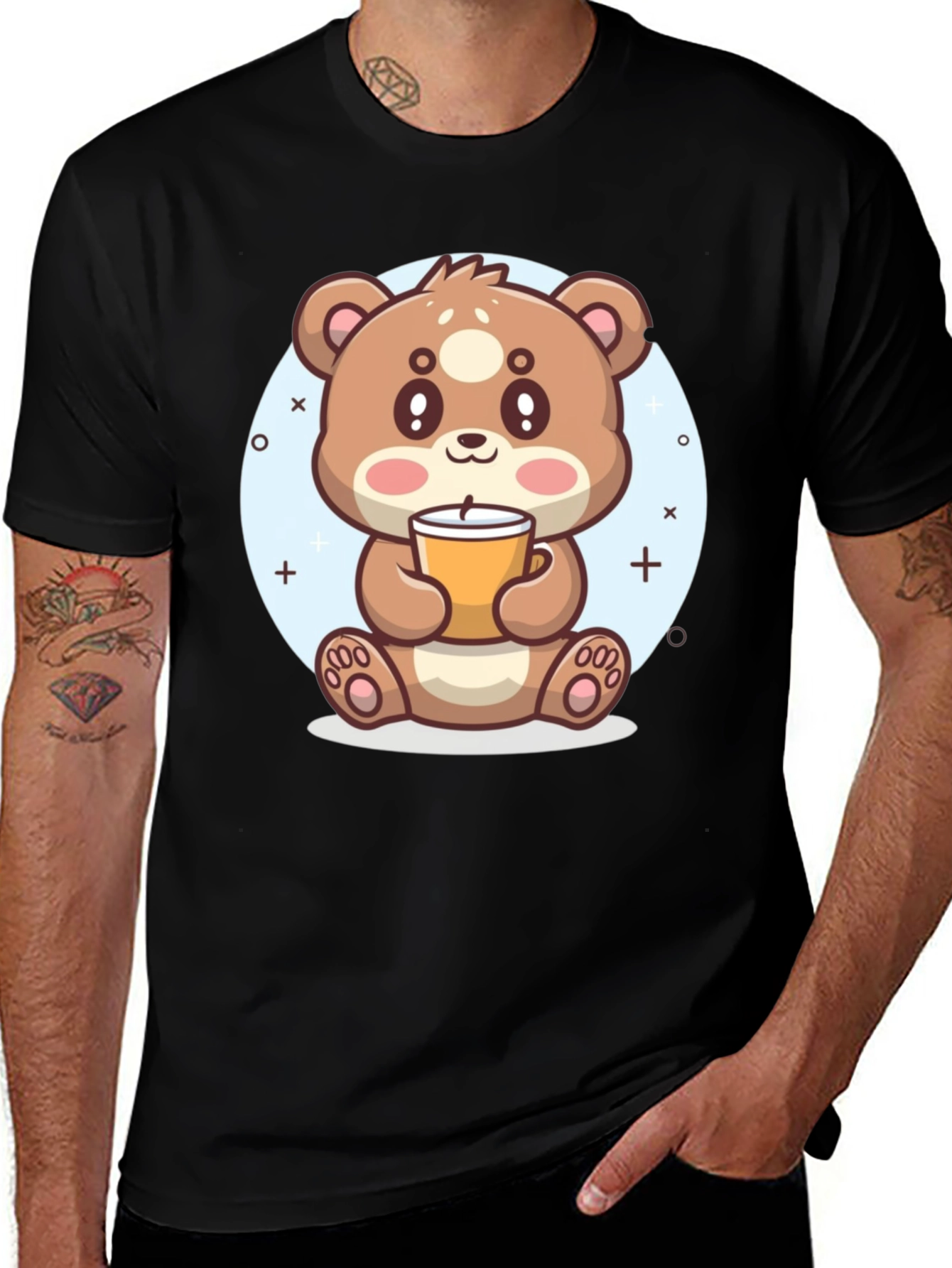 Cute Bear Drinking Coffee T-Shirt