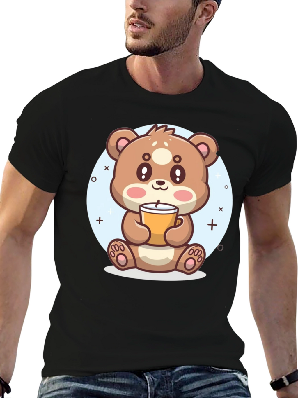 Cute Bear Drinking Coffee T-Shirt