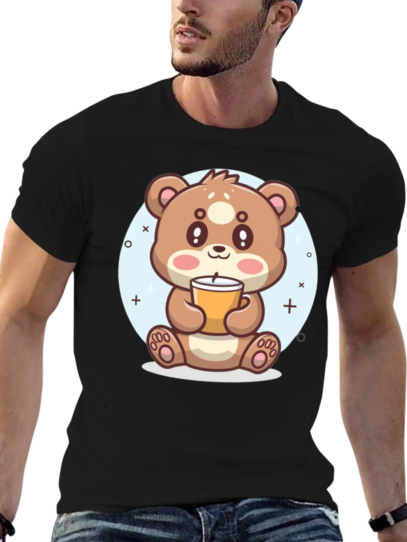 Cute Bear Drinking Coffee T-Shirt