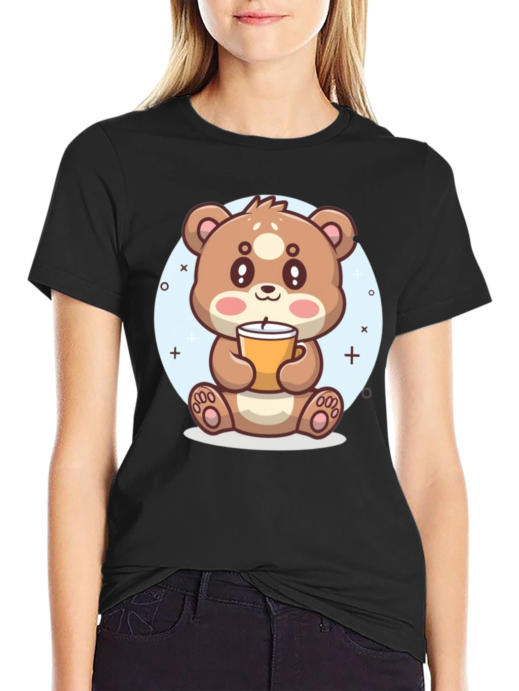 Cute Bear Drinking Coffee T-Shirt