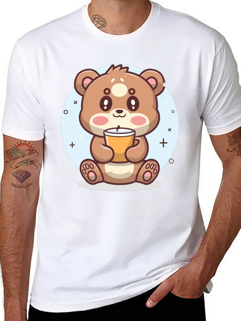 Cute Bear Drinking Coffee T-Shirt