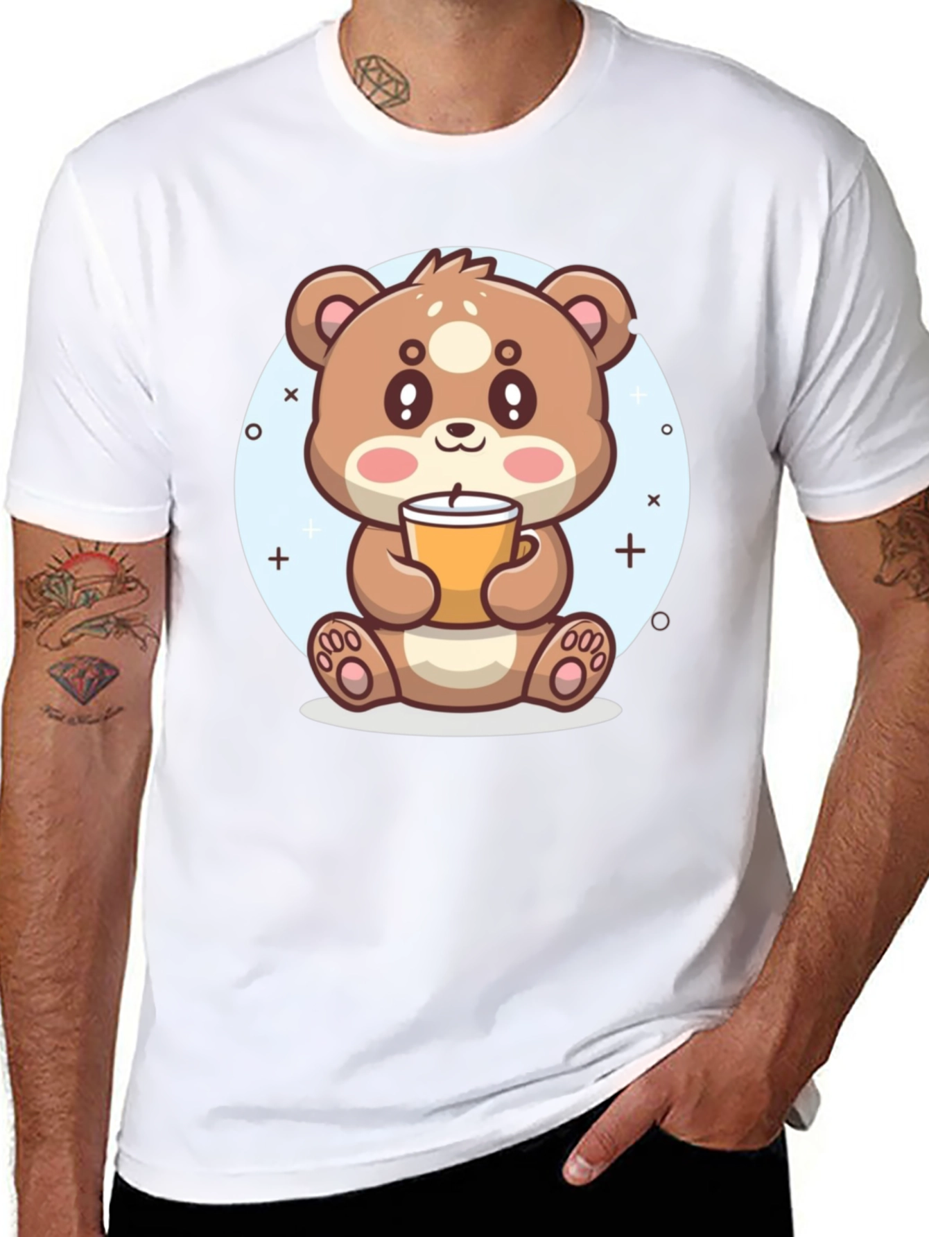 Cute Bear Drinking Coffee T-Shirt
