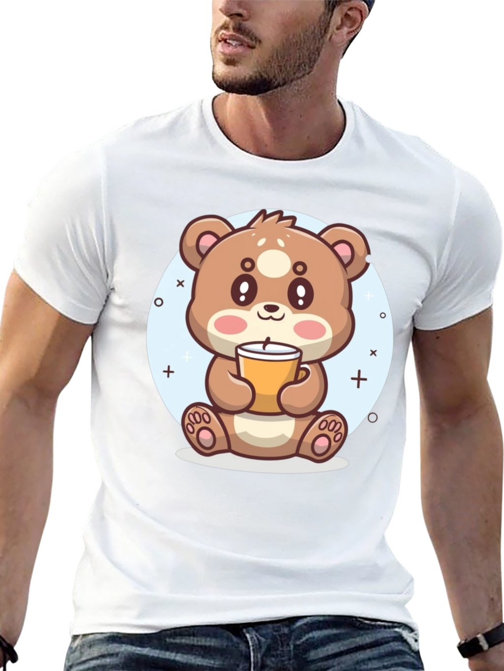 Cute Bear Drinking Coffee T-Shirt