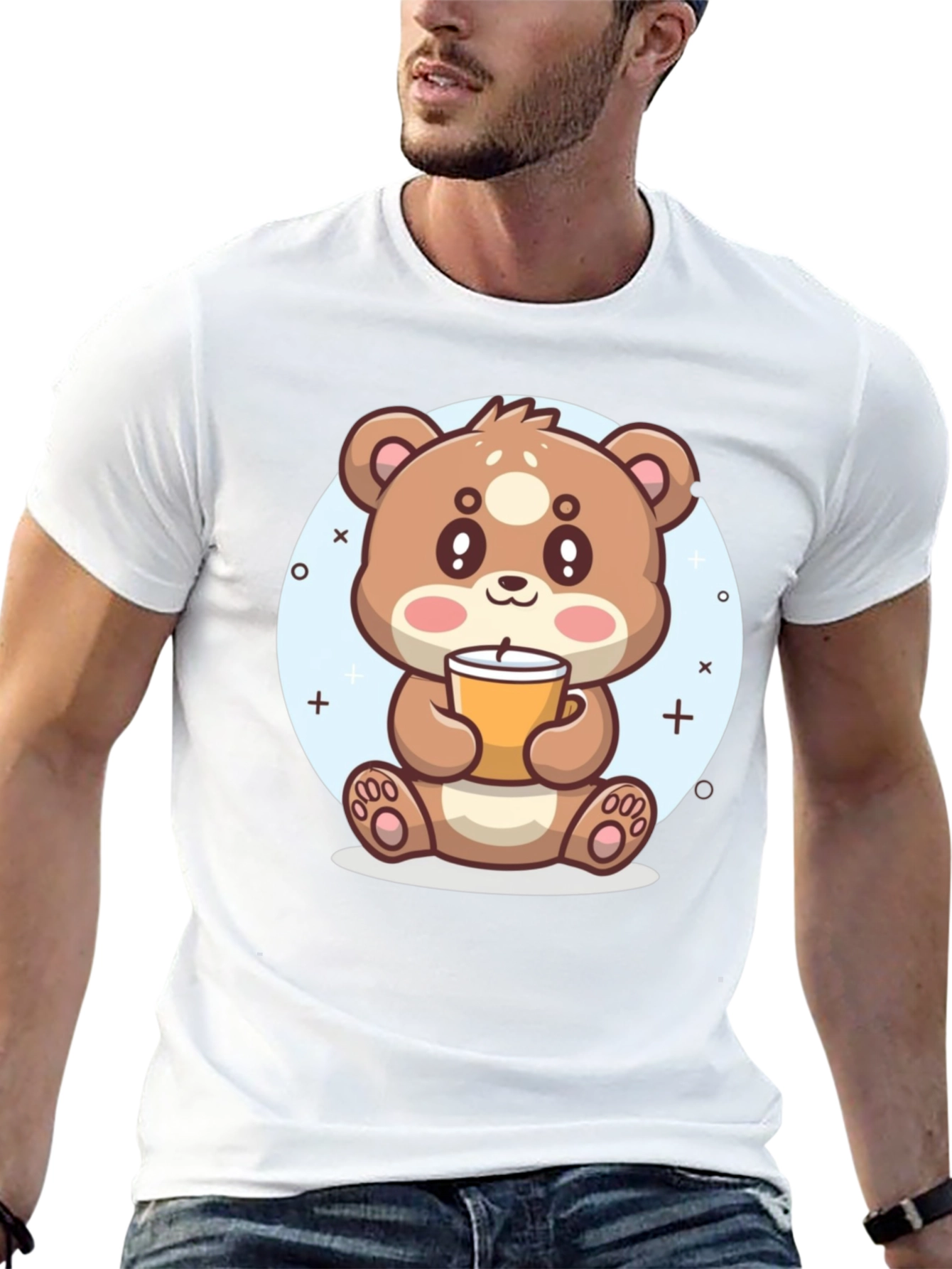 Cute Bear Drinking Coffee T-Shirt
