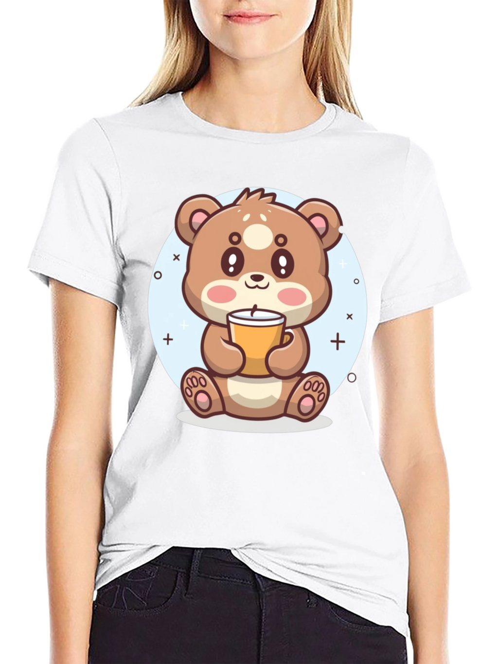 Cute Bear Drinking Coffee T-Shirt