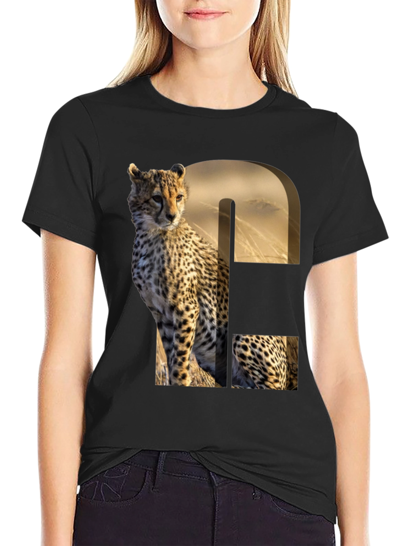 Cheetah Print Graphic Tee - Unique Animal Design