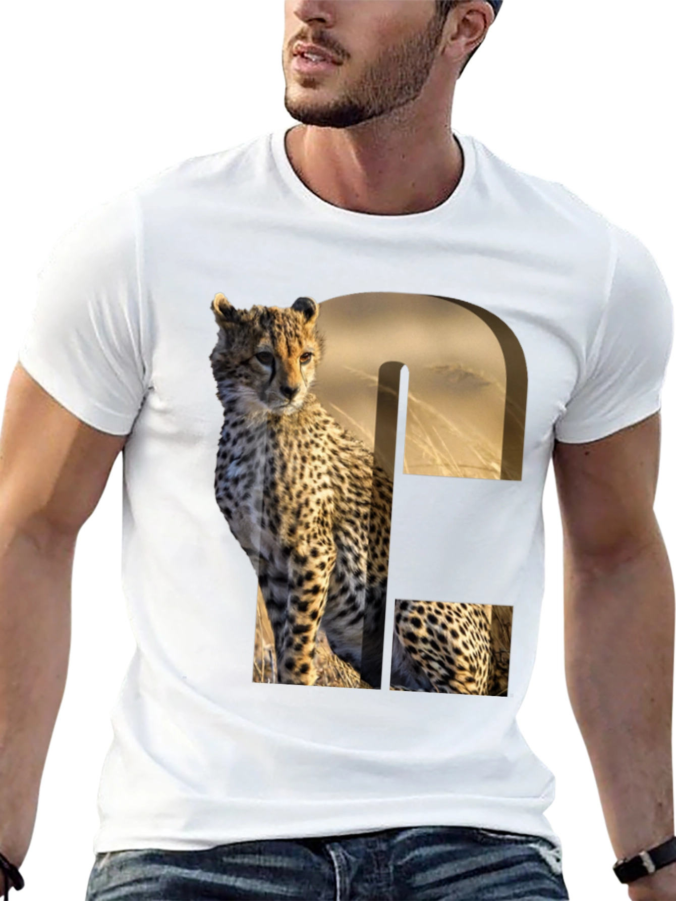 Cheetah Print Graphic Tee - Unique Animal Design
