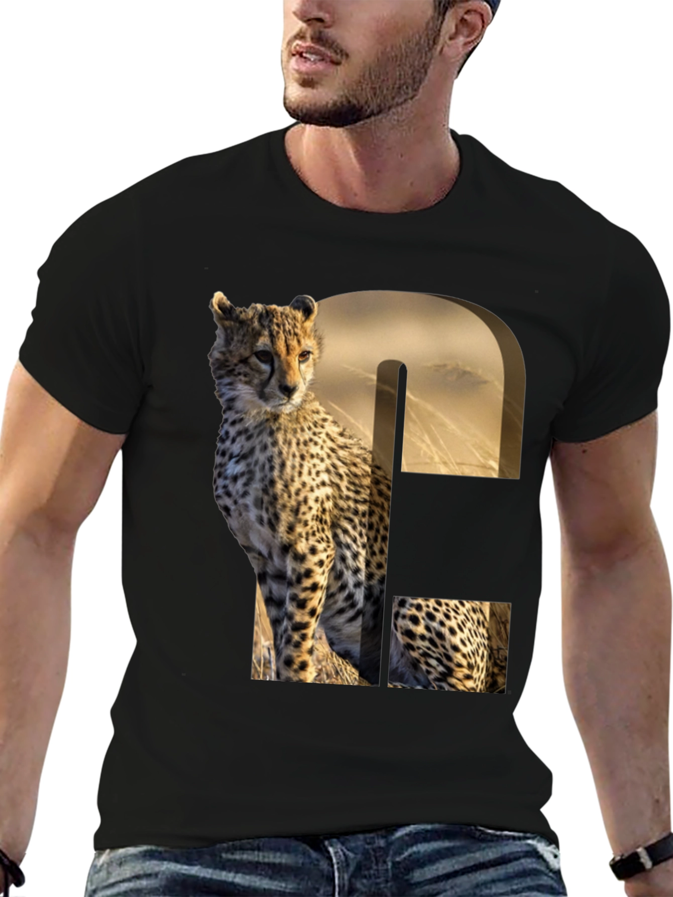 Cheetah Print Graphic Tee - Unique Animal Design