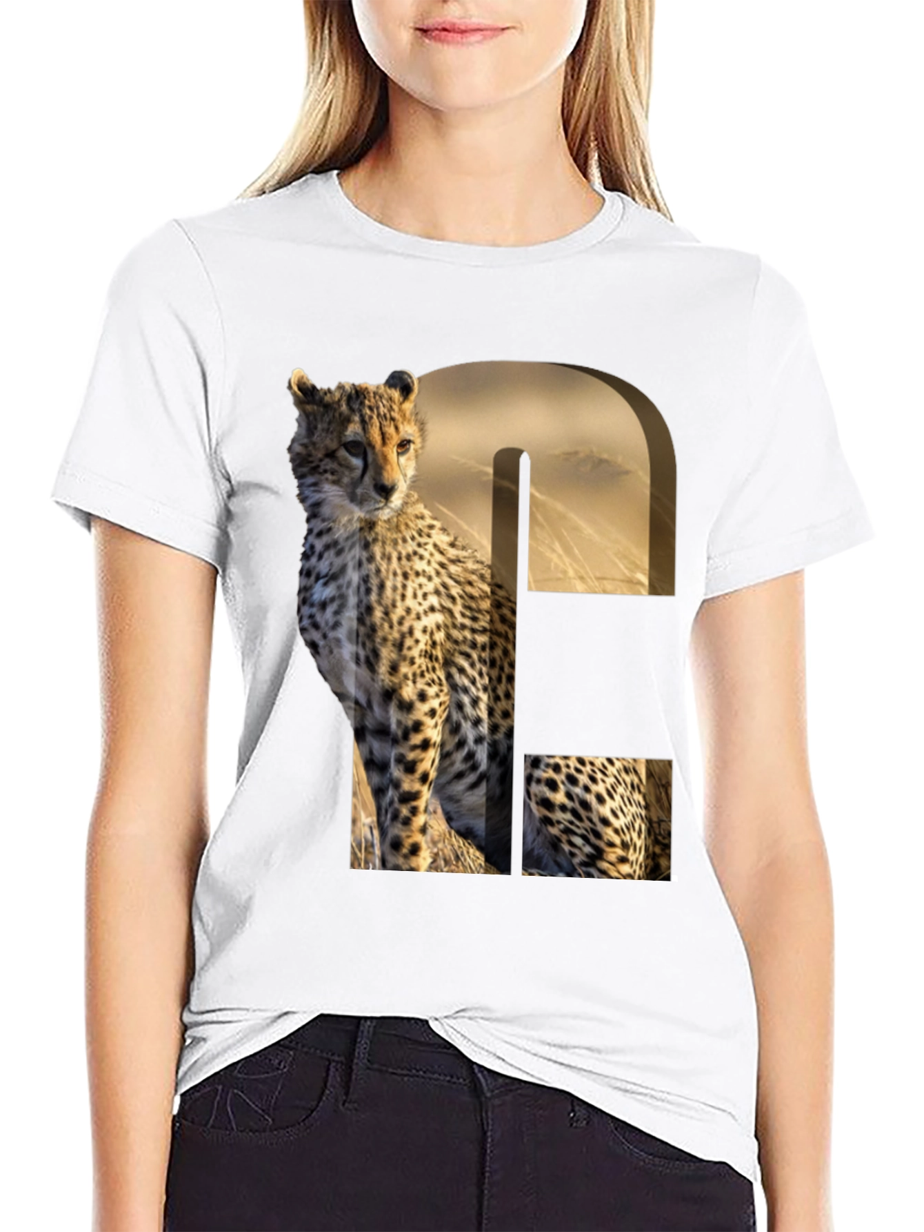 Cheetah Print Graphic Tee - Unique Animal Design