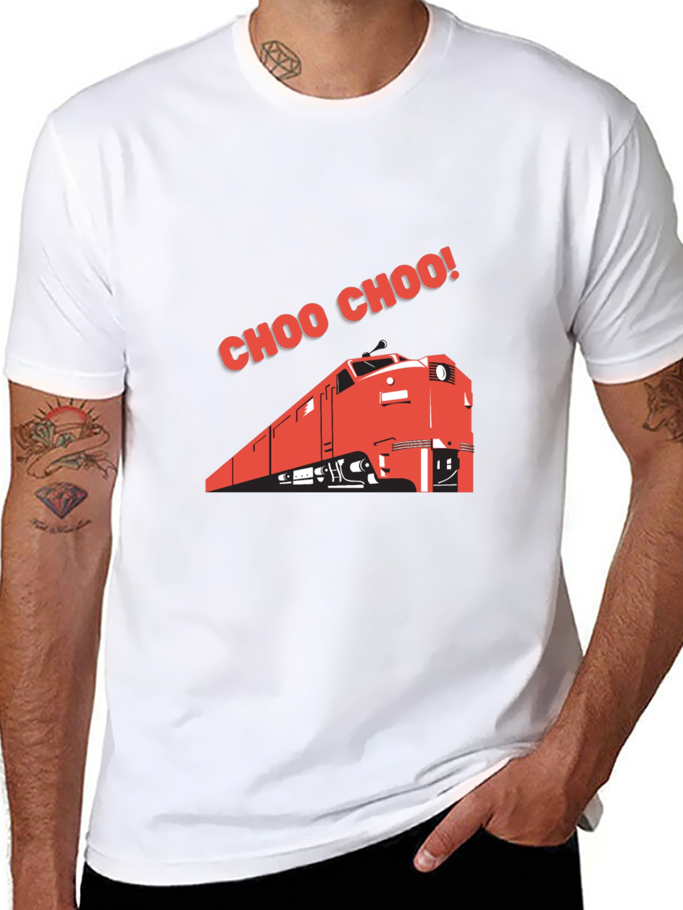 Choo Choo Train Graphic Tee - Black Cotton T-Shirt