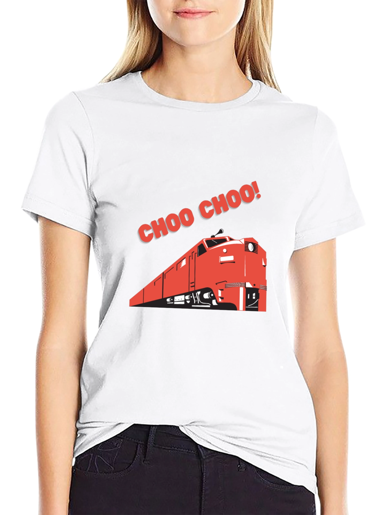 Choo Choo Train Graphic Tee - Black Cotton T-Shirt