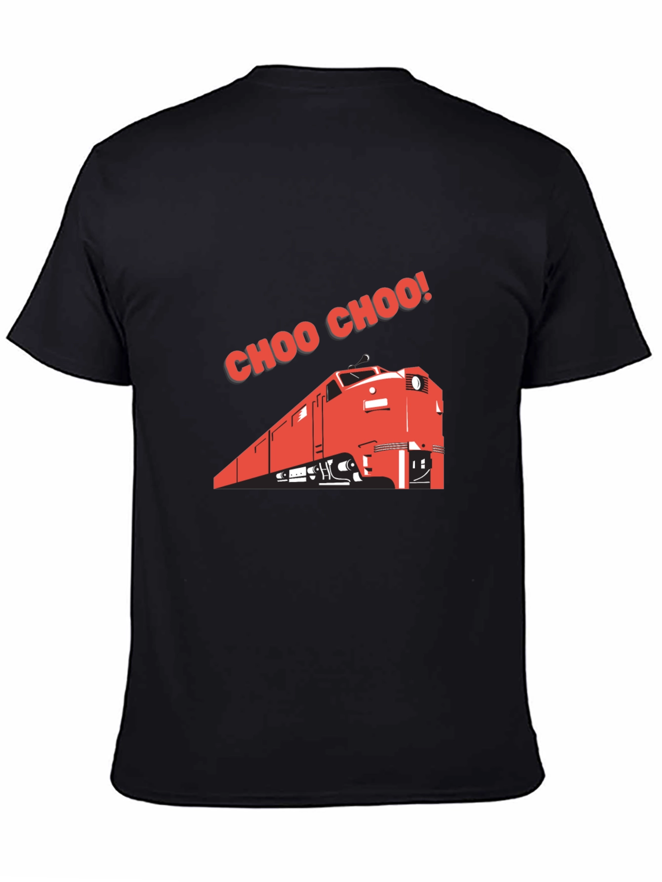 Choo Choo Train Graphic Tee - Black Cotton T-Shirt