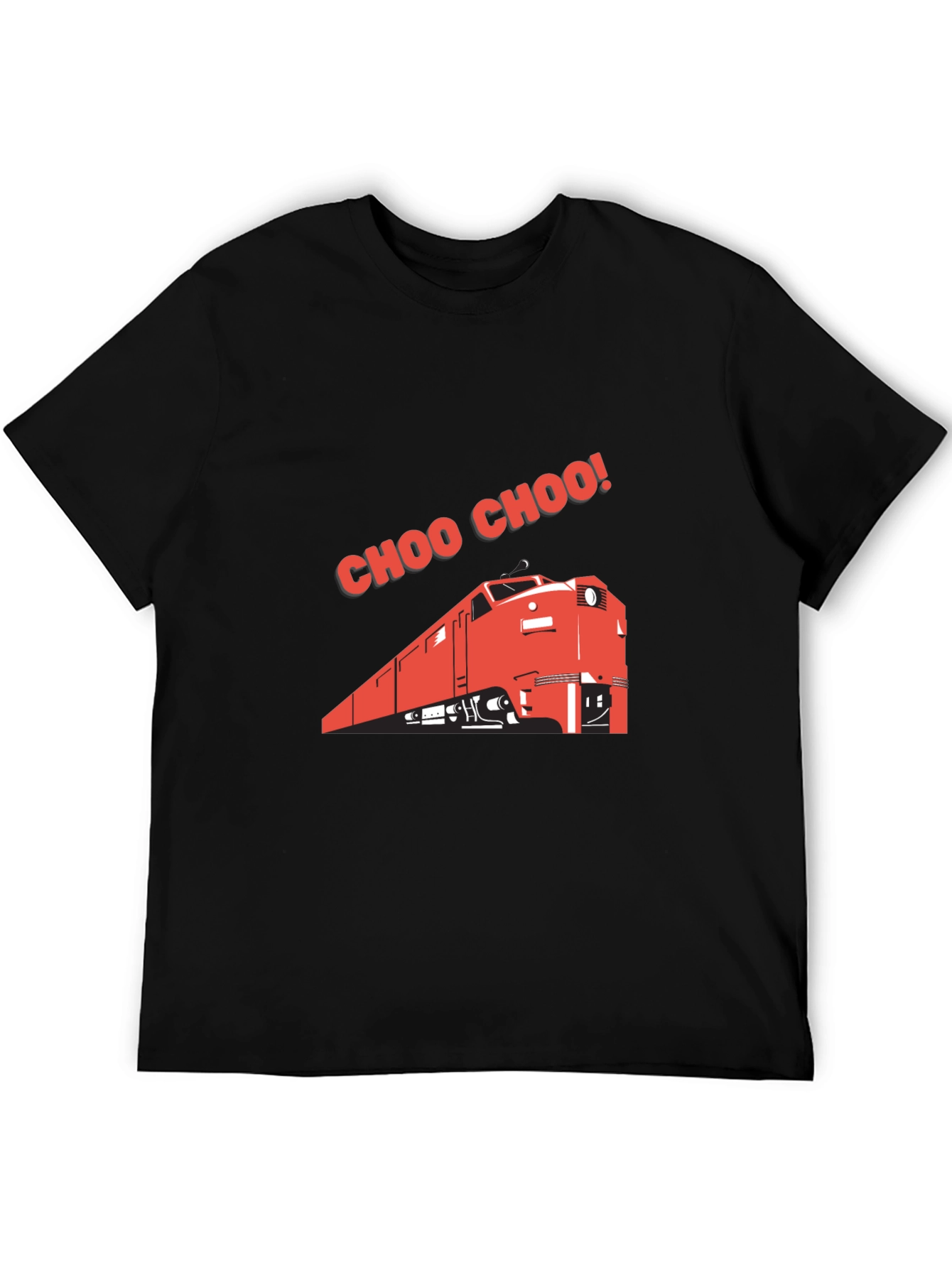 Choo Choo Train Graphic Tee - Black Cotton T-Shirt