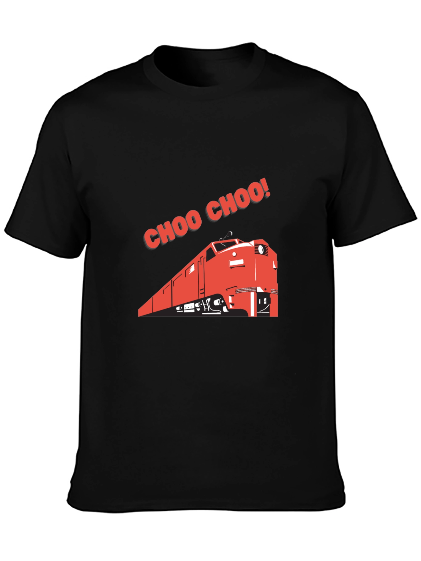 Choo Choo Train Graphic Tee - Black Cotton T-Shirt