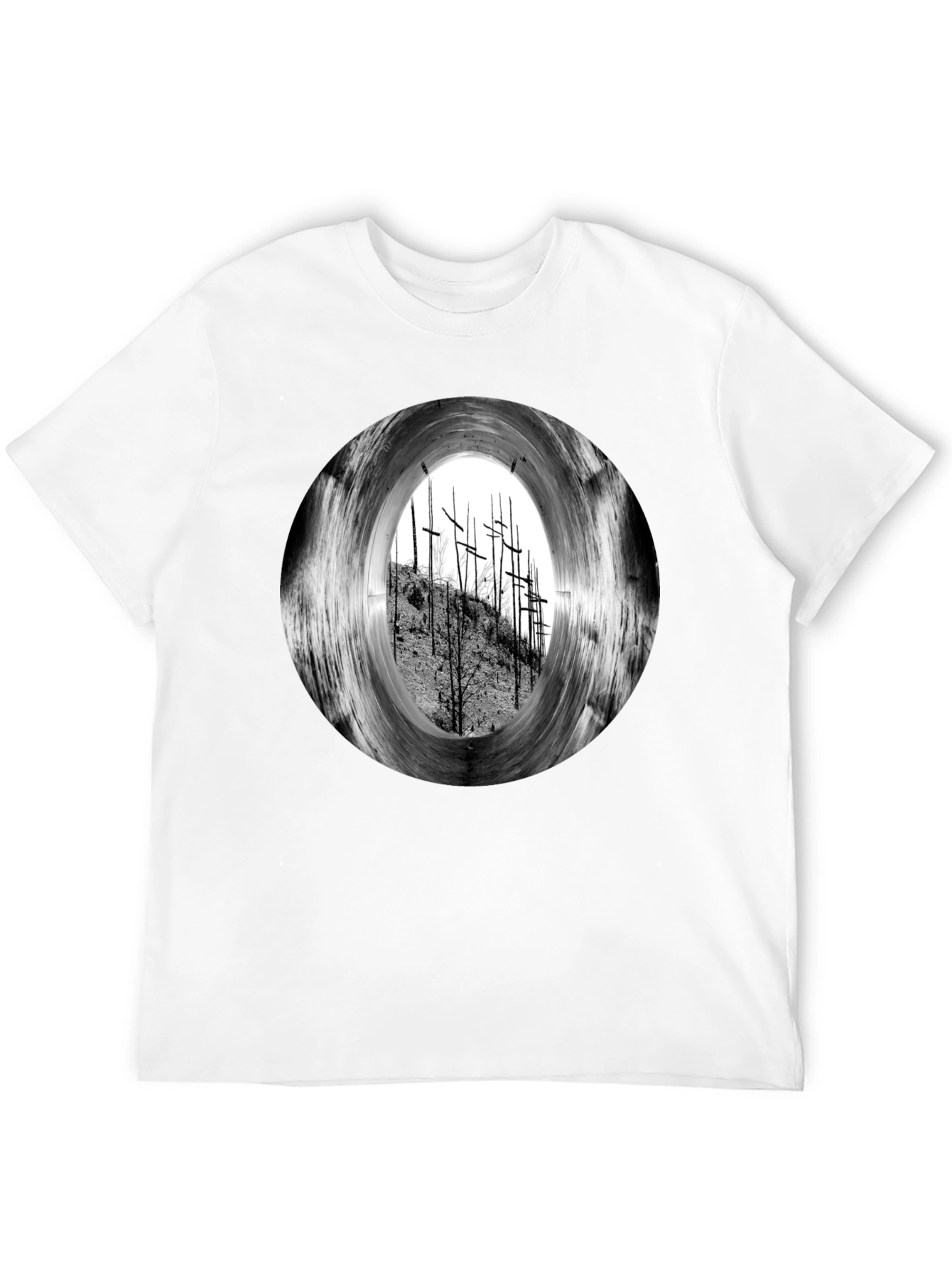 Black T-Shirt with Crosses Graphic