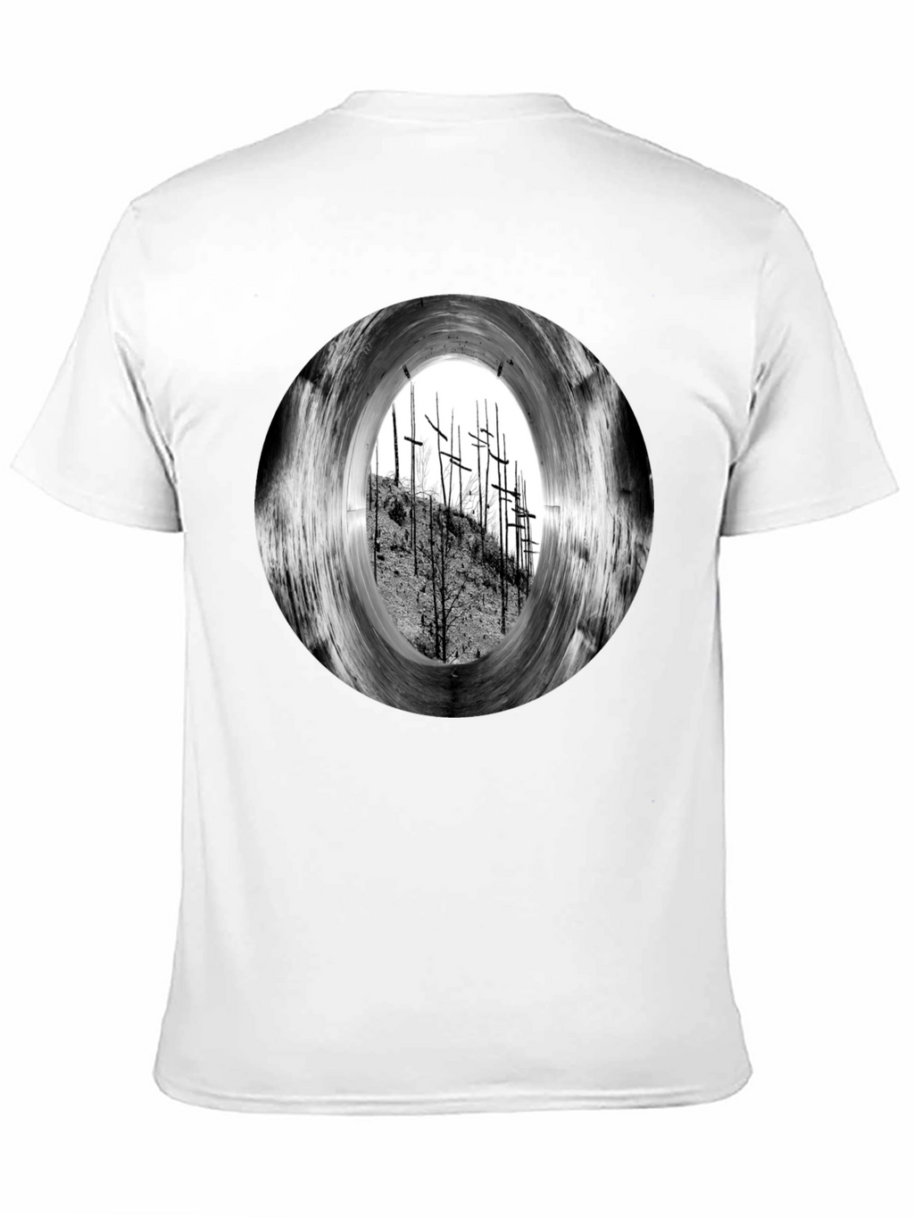 Black T-Shirt with Crosses Graphic