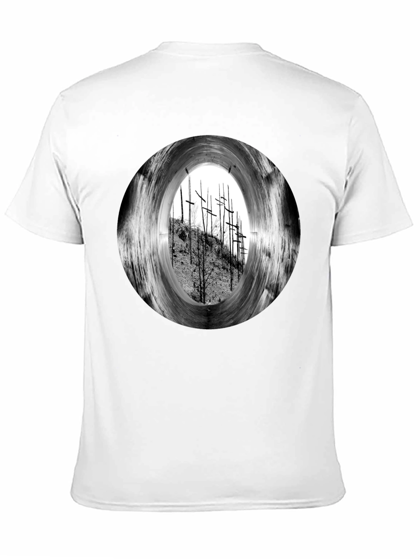 Black T-Shirt with Crosses Graphic