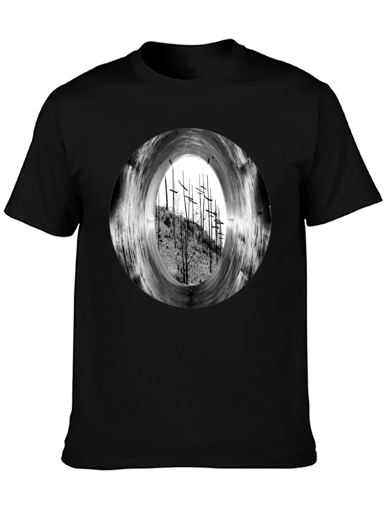 Black T-Shirt with Crosses Graphic